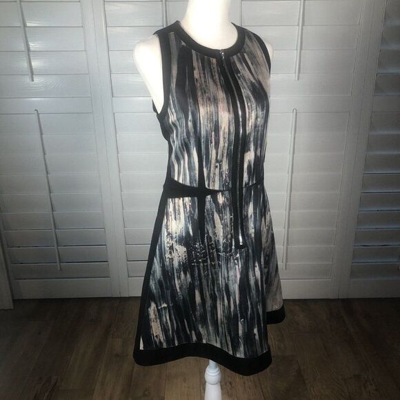 Rebecca Taylor Womens Silk Sleeveless Zip Up A-Line Dress Black Size 8 - Picture 2 of 12